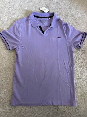 GUESS Men's Lavender Polo with Contrast Trim
